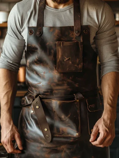 SizzleGrill Leather Cooking Apron