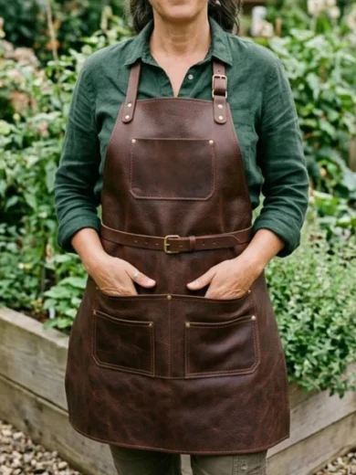 RusticCraft Leather Gardening Apron