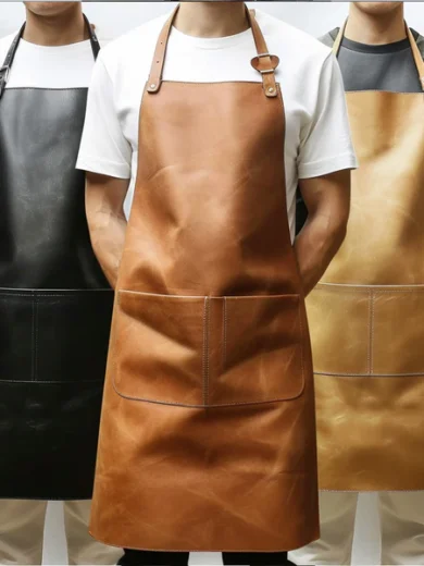 Tri-Tone Leather Cooking Apron