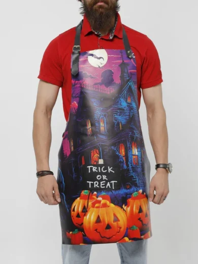 Haunted Scene Halloween Leather Apron